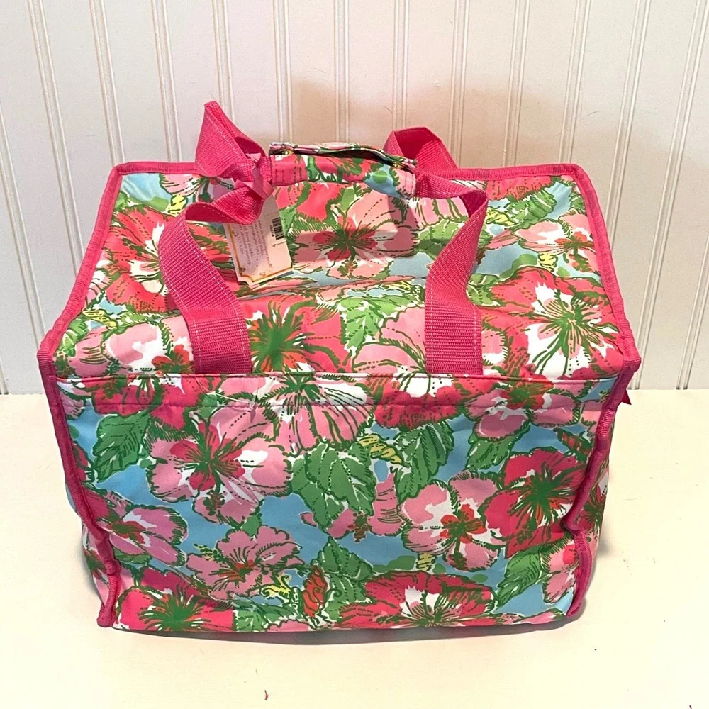 Lilly Pulitzer Beach Cooler Bag Womens OS Pink‎ Floral Preppy Tropical Insulated